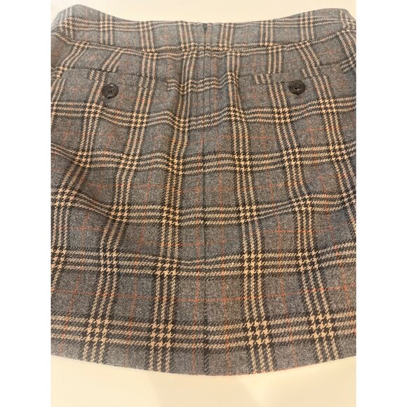 Gap Womens Plaid Mini Skirt With Button Details Size 8 Gray & Beige Wool Blend S - Picture 7 of 9